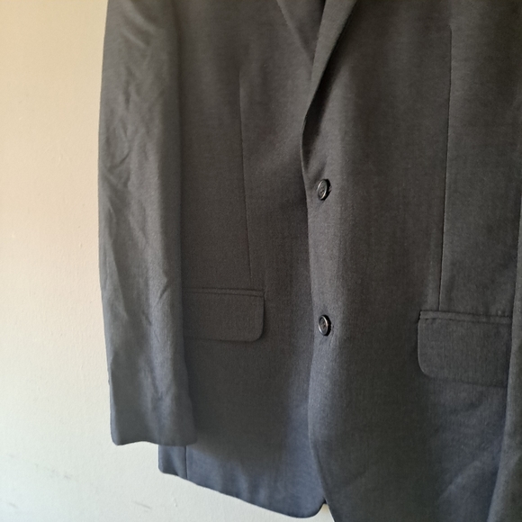 Chaps Grey 2-Button Notch Collar Long Sleeve Blazer Jacket / Sport Coat - Picture 8 of 11